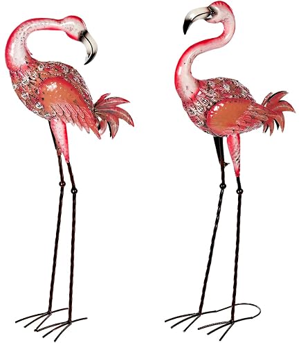Goodeco Mini Yoga Flamingo Figuren – 3 Stück, Rosa, Für Garten, Schreibtisch, Deko – Geschenk Für Frauen, Mama, Oma