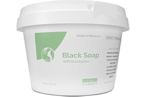 Fatima's Garden Sapone Nero all'Eucalipto - Detergente Purificante, 450g