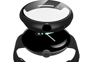 Misxi 2-Stück Harte PC Hülle mit Displayschutz Kompatibel mit Google Pixel Watch 2 / Pixel Watch 41mm, Hochempfindliche Leichte Anti-Fall Schutzhülle, Schwarz