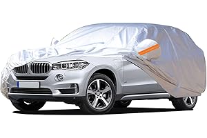 WINGFLY Bâche Voiture Exterieur, 6 Couches Housse de Protection Voiture étanche Universelle Anti Grele Anti UV Anti-Rayures Protection avec Fermeture éclair pour Berline SUV