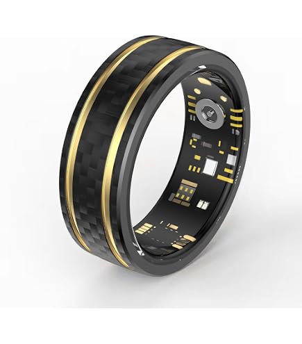 Bague Intelligente Santé IP68 - Monitor Fréquence Cardiaque, Pression Artérielle, Oxygène - Étanche, Podomètre - Connectée Bluetooth