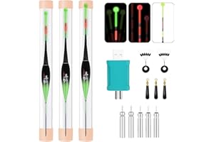 DAZZTIME Angelposen,3 Stück Led Posen Angeln,Schwimmer Angeln,Posen Angeln Set,Angeln Pose,Angel Zubehör,Posen Angeln Mit Gravity Sensing,Fishing Posen Set,Angeln Am See,Fluss Oder Teich