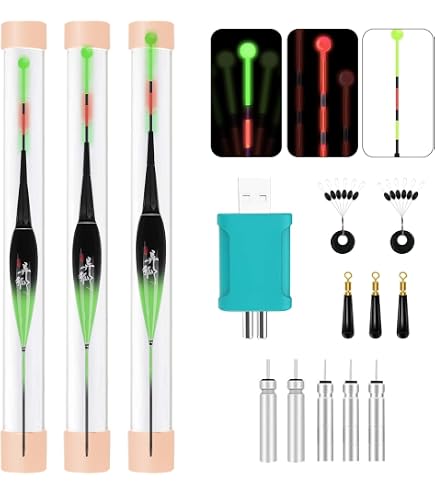 6 Galleggianti Da Pesca Luminosi In Schiuma EVA - Set Di Boe Visibili Al Buio Per Luccio, Persico, Carpa E Spigola