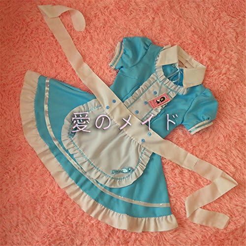 DOREKIN Cosplay Maid dress Japanese Anime customes restaurant Maid Blue XL