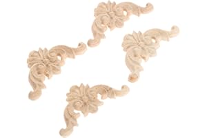 Gazechimp Rund Möbel Schnitzerei Ecke Vintage Holz Verzierung Ornament Fenster Deko - # 1 11x5,4 cm