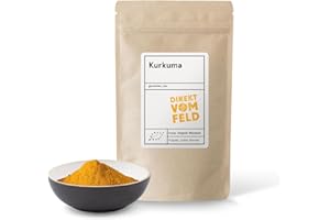 ‎DIREKT VOM FELD Direkt vom Feld® Kurkuma | Die gelbe Wunderknolle | aus Mischkulturen in Wayanad | BIO, gemahlen | 100g Nachfüllpack