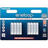 Panasonic Eneloop AAA Micro 750mAh Eneloop NiMH Ready to Use Rechargeable Battery BK-4MCCE (8 Classic Batteries),White