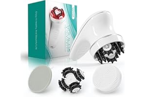 VOYOR Masajeador Anticelulítico Eléctrico Set para Celulitis, Rostro, Mano, Brazo, Cuello, Pie y Cuerpo - 3 Cabezas Multifuncionales, Impermeable IPX7, Sin Cable y Recargable