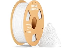 DEEPLEE Rapid PETG Filament 1.75mm White 1KG, 3D Printer Filament Good Impact Resistance, High Speed Filament Material Speed Up to 600mm/s Fit for Most FDM 3D Printers