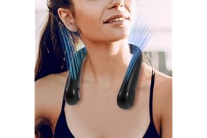 U-MISS Bladeless Personal Neck Fan, Leafless, Rechargeable, Headphone Design Three-speeds Change and USB Rechargeable for Working, Cooking, Travel, Sports Carry, Outdoor Activities(Black)