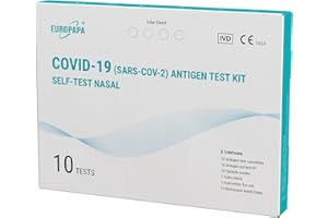 EUROPAPA ERUOPAPA 10x Tampone Test Rapido, Test Nasali Nuove Varianti 2024, per Uso Domestico, Risultato Rapido