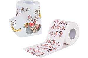 EIGHT SPACE 2 Rouleaux de Papier HygiéNique de NoëL -Santa Claus Bath Papier Toilette Rouleau Papier Fournitures de NoëL Tissu Salle De Bain DéCoration