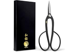 Wazakura Japońskie nożyczki bonsai Ashinaga 200 mm - nożyce do przycinania wyprodukowane w Japonii - narzędzia ogrodnicze - Yasugi Steel Ashinaga czarne