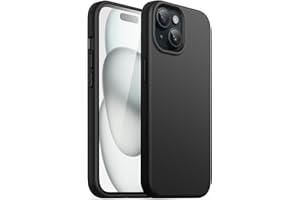 ‎JETECH JETech Silikonowy Etui dla iPhone 15 6,1 Cala, Jedwabisty Miękki w Dotyku Futerał Ochronny na Całe Ciało, Odporny na Wstrząsy Case (Czarny)