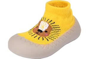 Exemaba Baby Anti-Slip Sock Shoes Cute Toddlers First Walking Shoes Infant Slipper for Boys Girls