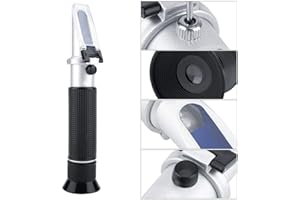 Ftory Refractómetro Brix - Refractómetro Profesional 0~10% Brix Medidor de probador de azúcar de Jugo de Fruta de Cerveza de Mermelada portátil