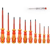 Set of 11 Insulated Screwdrivers 1000V and VDE Approved Stroners for Flat Electricians and PH