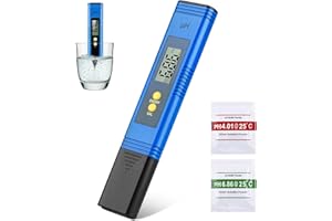 KCRNW Water pH Tester 0.01pH High Precision Digital pH Meter Auto Calibration 0.00-14.00 High Precision PH Pen Suitable for Household Drinking Water Kitchen Swimming Pool Aquarium Blue