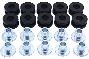 10 PCS/SET SHLPDFM Motorcycle Rubber Grommets Black&Silver 6mm Bolt Rubber Kit Universal Compatible with Honda Yamaha Suzuki Kawasaki Fairing/cowling pieces