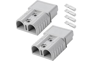 Bohaner 2 Stück Kabelverschraubung für Anderson Stecker, 120A Hochstrom Schneller Kabelstecker, Zertifiziert Batterieanschluss Stecker für Auto, Wohnwagen, Wohnmobil, Boot (120A Grau)