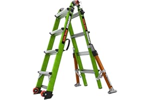 Little Giant Ladder Systems Conquest 2.0 All-Terrain, M17, 5.2 m, Multiposition Ladder with Adjustable Arms, Fibreglass, Type 1A, 300 lb Weight Class (17107-001)