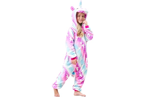 Piefry Grenouillère Licorne Douce Pyjama Combinaison Surpyjama pour Enfants