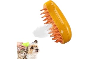 May Huang Cepillo de Vapor para Gatos, 3-en-1 Cat Steamy Brush, Vepillo de Vapor Autolimpiable para Gatos Perros, Cepillo Gatos Quitapelo con Vapor, Cepillo para Gatos para Mudar de Pelo (amarillo)