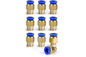 Push-in Fitting SENRISE 1/4inch 1/8inch 3/8inch 4mm 6mm 8mm 10mm Pneumatic Fittings Male Thread Hose Fitting Quick Release Air Fitting Connectors for Industry Automatic 10Pcs (10mm 1/4")