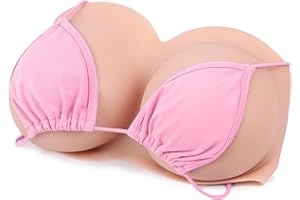 Vnmcry Silikonbrüste Realistisch Crossdresser V-Ausschnitt Silikon Brüste Gefüllt aus Baumwolle & Gel Trägerlos Falsche Brust Forms für Transgender Brustprothese