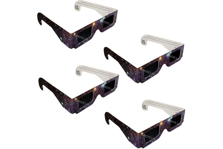 [4-Pack] Solar Eclipse Viewers for 12 AUGUST 2026 | Conforms to and Meets the Requirements of PPE Regulation (EU) 2016/425 and EN ISO 12312-2:2015 - Part 2: Filters for Direct Observation of the Sun