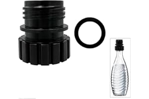 BODYA Adaptador para botella de cristal Sodastream a botella de plástico, color negro