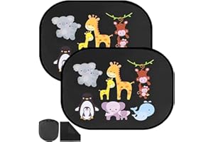 OdiuK 2er Sonnenschutz Auto Baby mit UV Schutz, 45x36cm Sonnenblende Auto Seitenscheibe Mit Fenstertuch Kinder Autofenster Sonnenschutz für Das Auto, Reduziert Wärme Schützt Mitfahrer