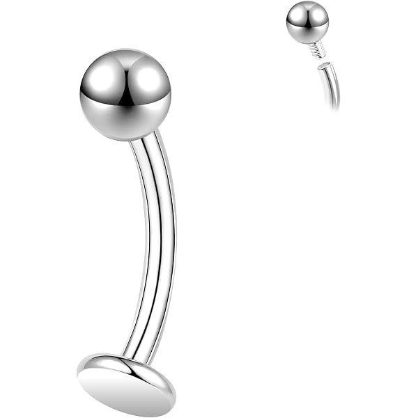 ESHIONER Piercing Nombril Titane G23 - 14G 10mm, Opale Bleue - Pour Peaux Sensibles Et Grossesse
