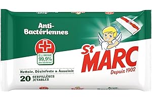 St Marc Serpillières Jetables Imprégnées Anti-bactériennes - 20 Serpillères