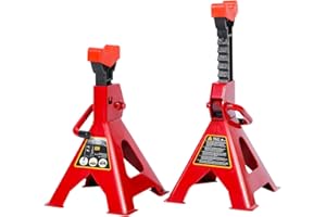 ‎CCLIFE CCLIFE 2X Unterstellböcke 3T Höhenverstellbar in 10 Stufen (28,5-40 cm) unterstellböcke KFZ inkl. Gummiauflage Stützböcke für Auto Unterstellbock Kompatibel mit verschiedenen Auto