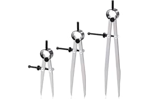 Keadic 3 Pcs Spring Wing Divider, 4'' 6'' 8'' Adjustable Lockable Steel Divider Wing Leather Compass Professional Metal Compass Set Spring Caliper Leg Divider for Leather Work, Geometry Drawing