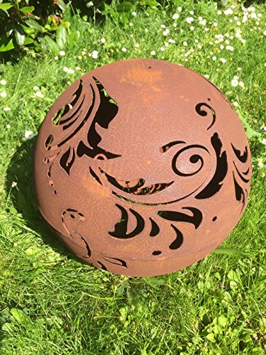 SAREMO Kugel mit Barockmuster 40cm Dekokugel Gartenkugel Rost Edelrost - 2