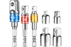 NEWDER Power Hand Tools Impact Adapter e Reducer Set Extension Set Trasforma il trapano elettrico in un cacciavite ad alta velocità. 1/4 ", 3/8" e 1/2 "Drive