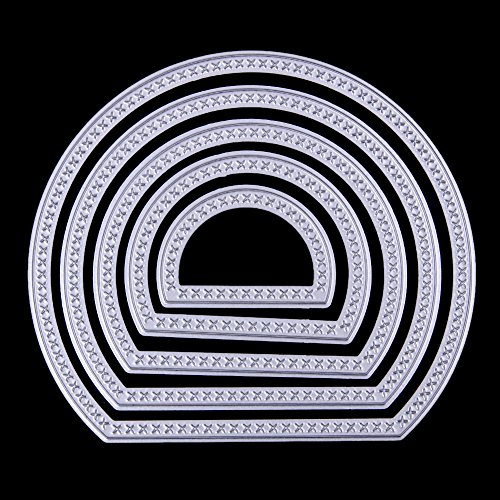 Amazingdeal365 Halbkreis Metall Form Stanzschablonen Schablonen Schneiden DIY Dekor Sammelalbum Karten Buchzeichen Lesezeichen als Geschenk für Freunde Geburtstag Kinder,Kindergarten Hobby Schule Handarbeit Unterricht usw. Ein tolles Geschenk! - 5