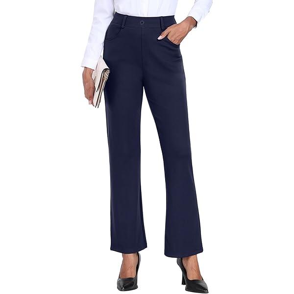 EDITED Stoffen broek met streepmotief, model 'Zaida' in donkerblauw