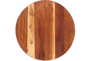 Myheimly Tischplatte Massivholzplatte Holzplatte Ersatztischplatte Holz Platte für Couchtisch Beistelltisch Rund massives Sheesham-Holz,40 cm 25-27 mm