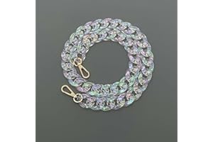 KMERCE Chaînes Sac à Main Femmes en Acrylique Brillant, Anse pour Sac à Main, Laniere Chaîne de Rechange pour Sac à bandoulière, Chaîne téléphone Portable, Largeur de 2cm, Longueur de 120cm