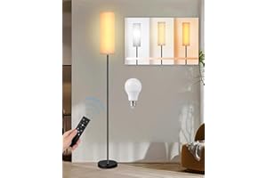 TONGLIN Lampadaire sur Pied Salon 9W LED, Réglable avec Télécommande et Interrupteur à Pied, 3 Températures de Couleur, Lampe Sur Pied Moderne pour Salon et Chambre, 165 cm