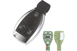 AULESSE Carcasa de Llave Remota Inteligente de 3 Botones 433MHz para Mercedes B/e/n/z A B C E G S CLK SLK ML Clase 2000+ Mando Llave de Coche con BGA Chip Hoja NEC