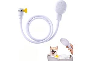BABBBLISIO Bath Sink Single Tap Shower Attachment Head Hose Spray, Sink Single Tap Shower Head Hose Spray, Bath Shower Attachment, for Washing Pet Dog/Cat, Hair Washing(White)
