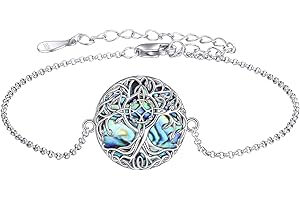 YFN Bransoletka z motywem drzewa życia, srebro wysokiej próby, z motywem drzewa życia, biżuteria na prezent dla kobiet i dziewcząt