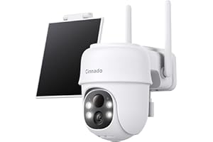 Cinnado 2K Camara Vigilancia WiFi Exterior Solar - Camaras Vigilancia Domicilio WiFi 2,4G hz, 360° Cámara Exterior sin Cables con Bateria, PIR Sirena, Visión Nocturna Color, IP65, Blanco