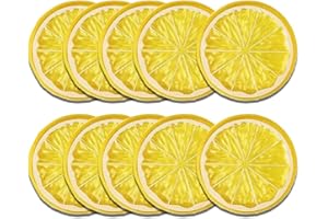 RDNKVB 10 Piezas Lonchas de Limón Artificial Plástico Loncha de Limón Falsa Simulación Pequeña para Boda, Fotografía, Requisito, Exhibición de Fiesta