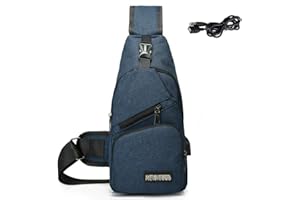 CYCHEN Hombro Bolso Impermeable Mochila de Pecho Mochilas Pequeñas para Hombres Bandolera Mujeres Bandoleras Cruzada Sling Bolsa CrossBody Bag Bolsos USB Ciclismo Senderismo Viaje Deporte al Aire Libre