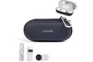 Luxtude Contact Lens Case, 2 in 1 Cute Contact Lens and Glasses Case, black, Basic